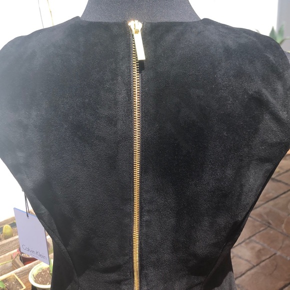 Nwt Calvin Klein black suede sheath dress size 2 - Picture 5 of 7